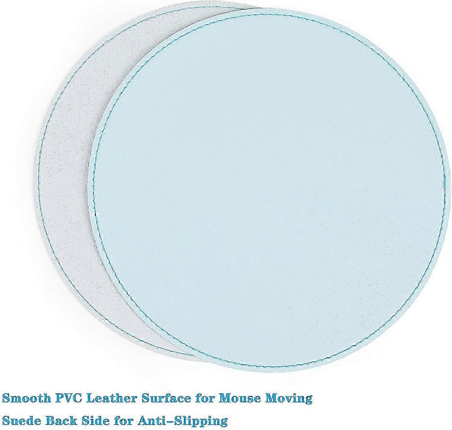 Mouse Pads, Ultra Thin Waterproof PU Leather Mouse Pad,Stitched Edges,Works for Computers, Laptop,All Types of Mouse pad, Office/Home(8.66in light blu