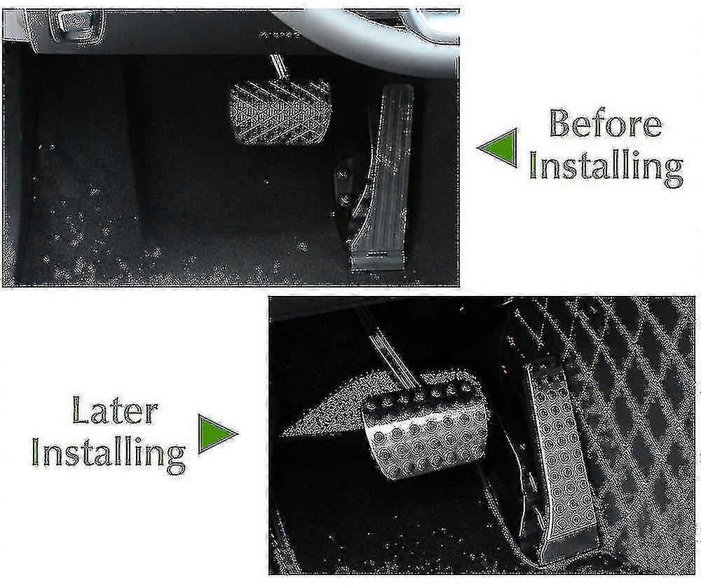 Stainless Steel Pedal Covers Set (4-Piece) For Mercedes Benz C, E, S, GLK, SLK, CLS, SL-Class, AMG (W203, W204, W211, W212, W210) - MT/AT Compatible