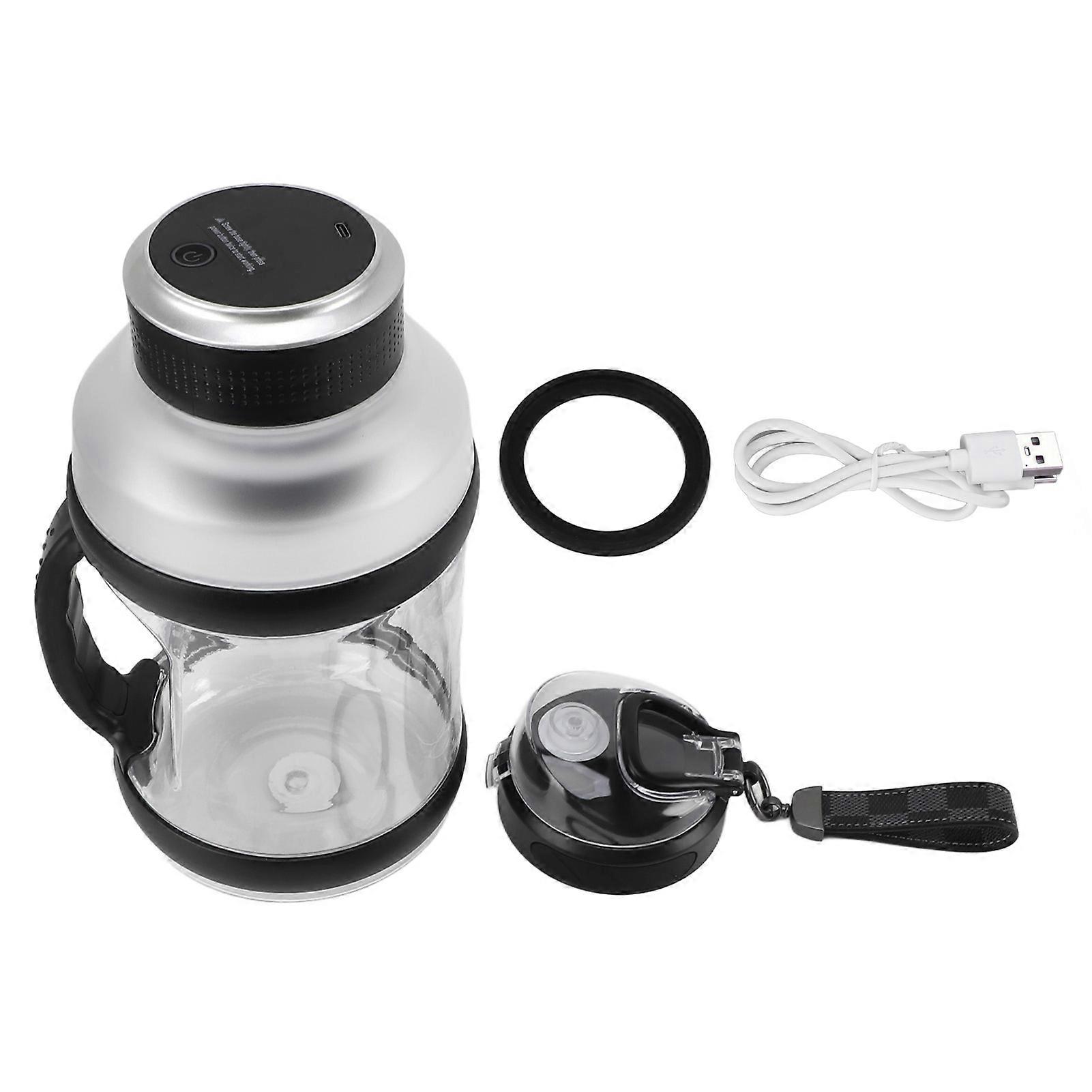 2Lスポーツポータブルブレンダー、6エッジブレード付き18000rpm 4000mAhタイプCトラベルジュースブレンダーシェイクスムージーブラック