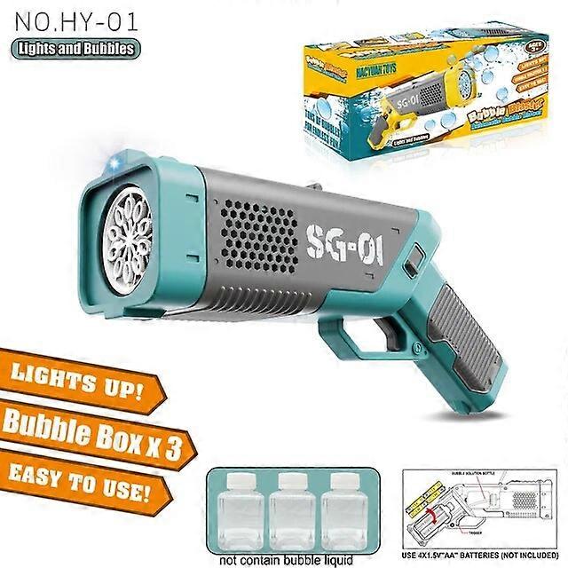 luminous automatic Electric Bubble Gun Gatlin Bubble Gun Machine Soap Bubbles Magic Bubble Bathroom Outdoor Toys For ChildrenBubble Blowing Toys