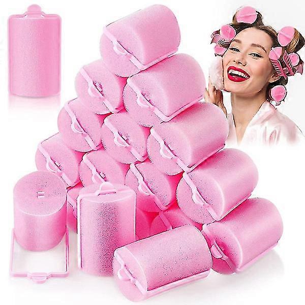 18 hair sponge rollers, large hair styling rollers with soft foam