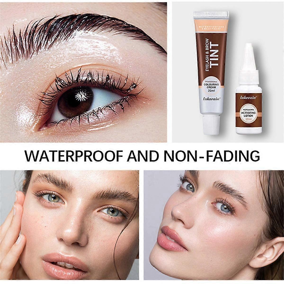 Upgraded 2 in 1 Eyelash & Eyebrow Kit for Natural Bushy Eyebrow and Long Lasting Lashes (2 Brown)