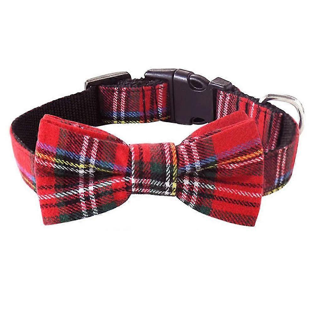 Dog Christmas Wool Collar With Nylon Warm And Soft Bow Dog Collar