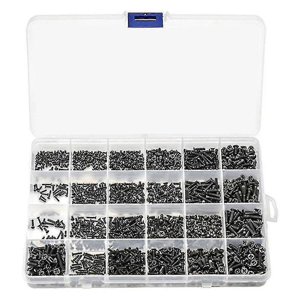 720pcs Countersunk Flat Head Mini Screw Set M1.4 M1.7 M2 M2.5 M3 Carbon Steel Computer Notebook Lap