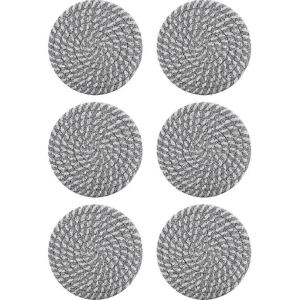 Coasters For Drinks, Handmade Braided Coaster Set Thicken Heat Insulation Coasters For Drinks Absorbent