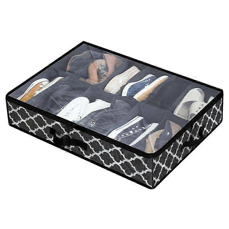 1 Pack Shoe Storage Bag with Clear Window - Shoe Organizer for Storage 10 Compartments Underbed Storage Box
