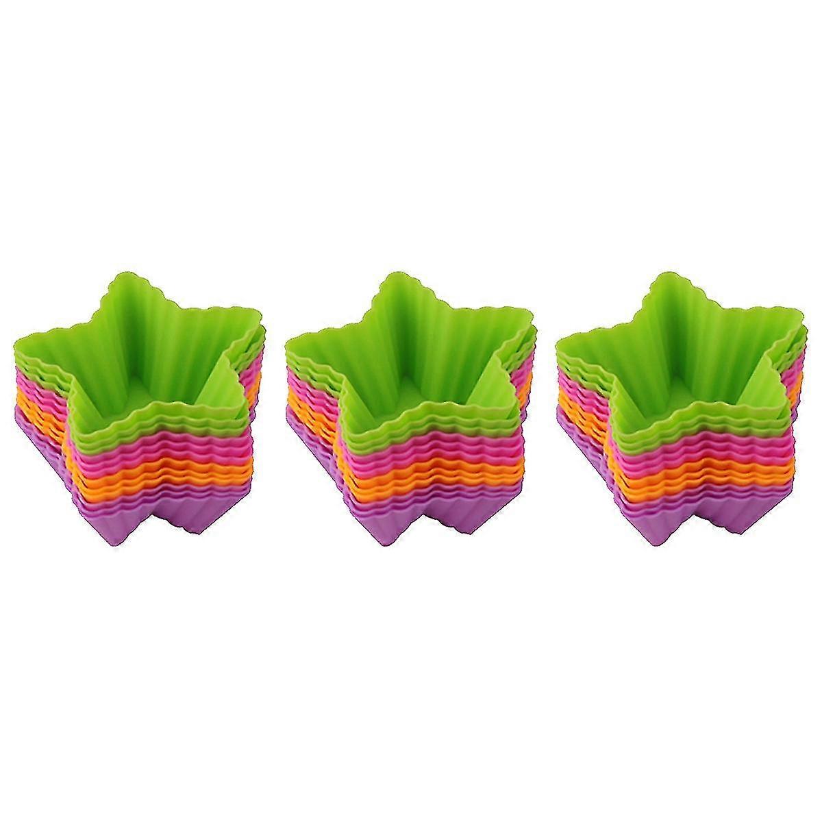 Silicone Cupcake Baking Cups 36 Pack, Reusable & Non-stick Muffin Cupcake Liners Holders Set For Party Halloween Christmas, Easy Clean Pastry Muffin M