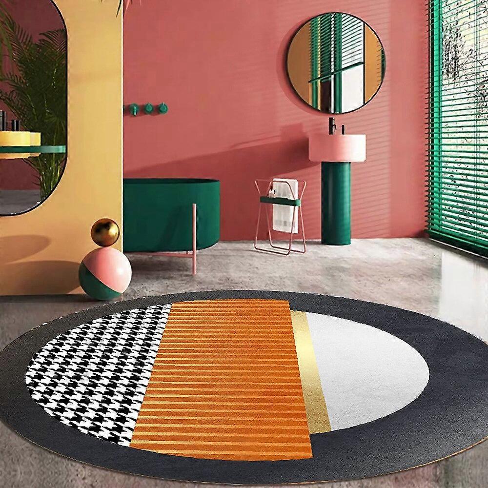 2022 Nye Morandi tykke runde tæpper til stuen Super komfortable bløde tæpper til soveværelse under stol gulvmåtte hjem indretning