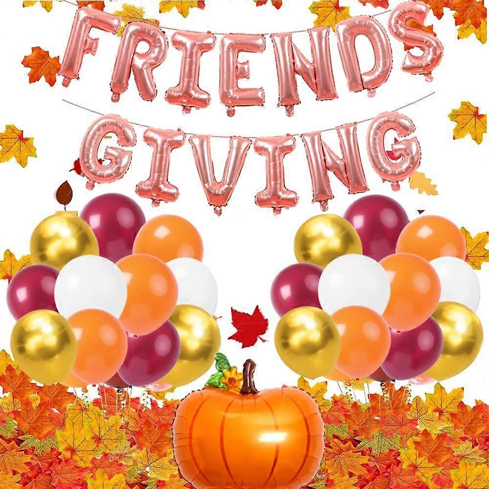 Thanksgiving Balloon Set Pumpkin & Maple Leaf Balloon Decorations