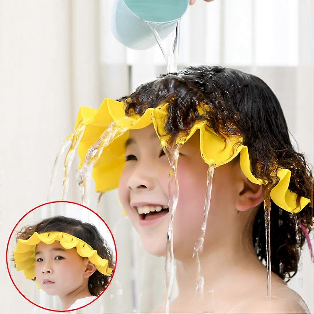 Gorro de ducha de silicona para bebé, ajustable, suave y protector.