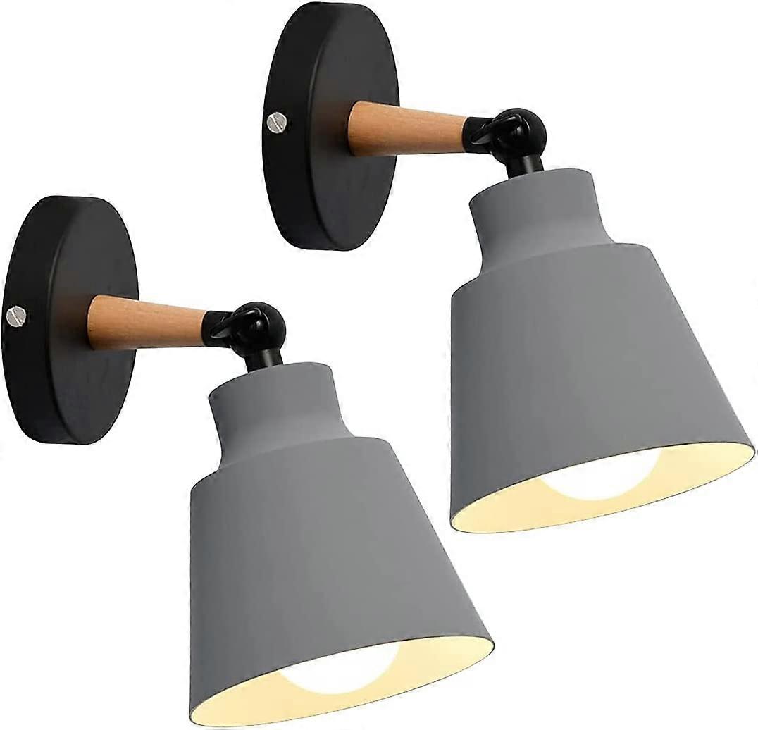 2 Pack Industrial Vintage Wall Lights, E27 Metal Adjustable