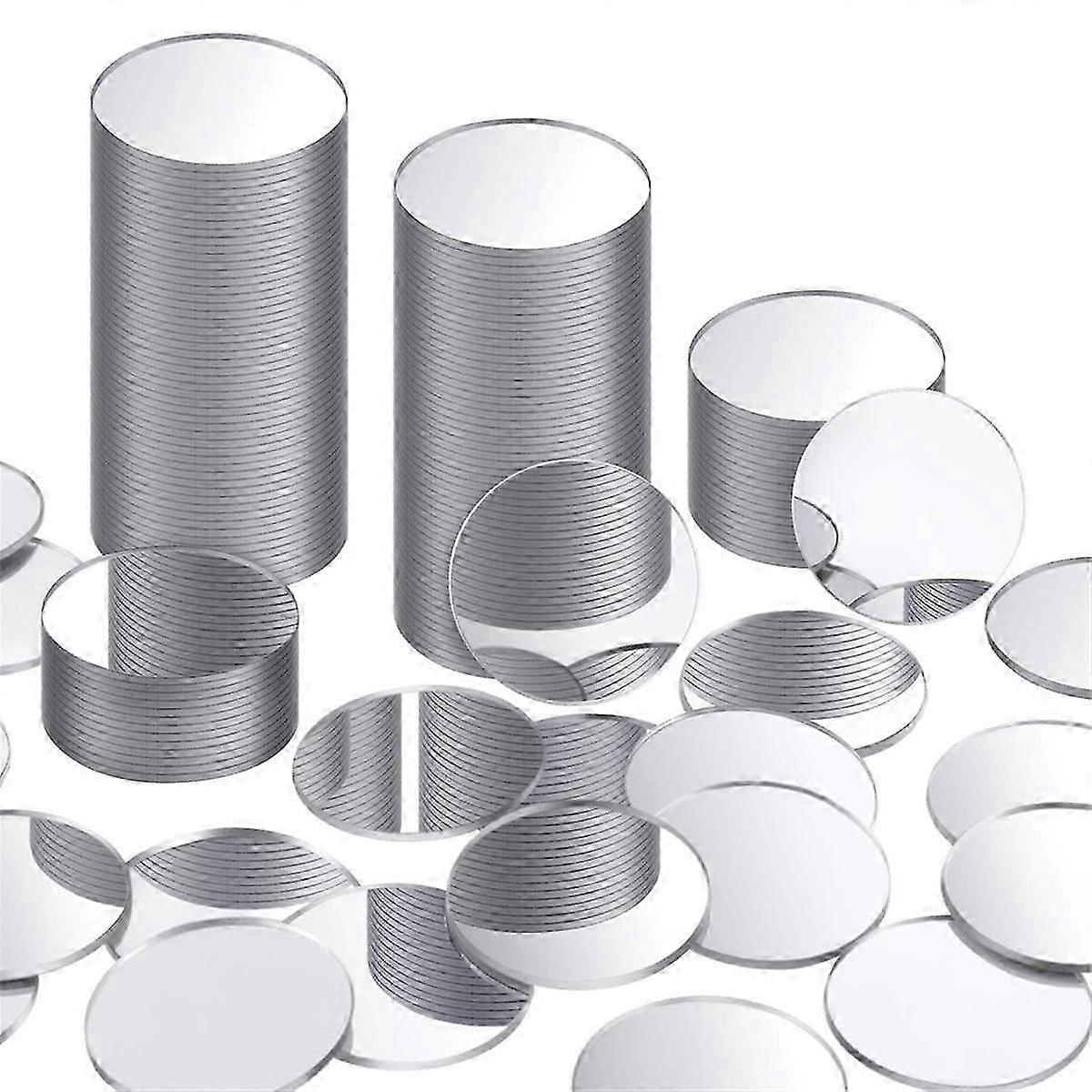 Mini Size Acrylic Round Mirror Adhesive Small Round Mirror Circles Craft Mirror Tiles For Crafts (100pcs, 2 Inch)