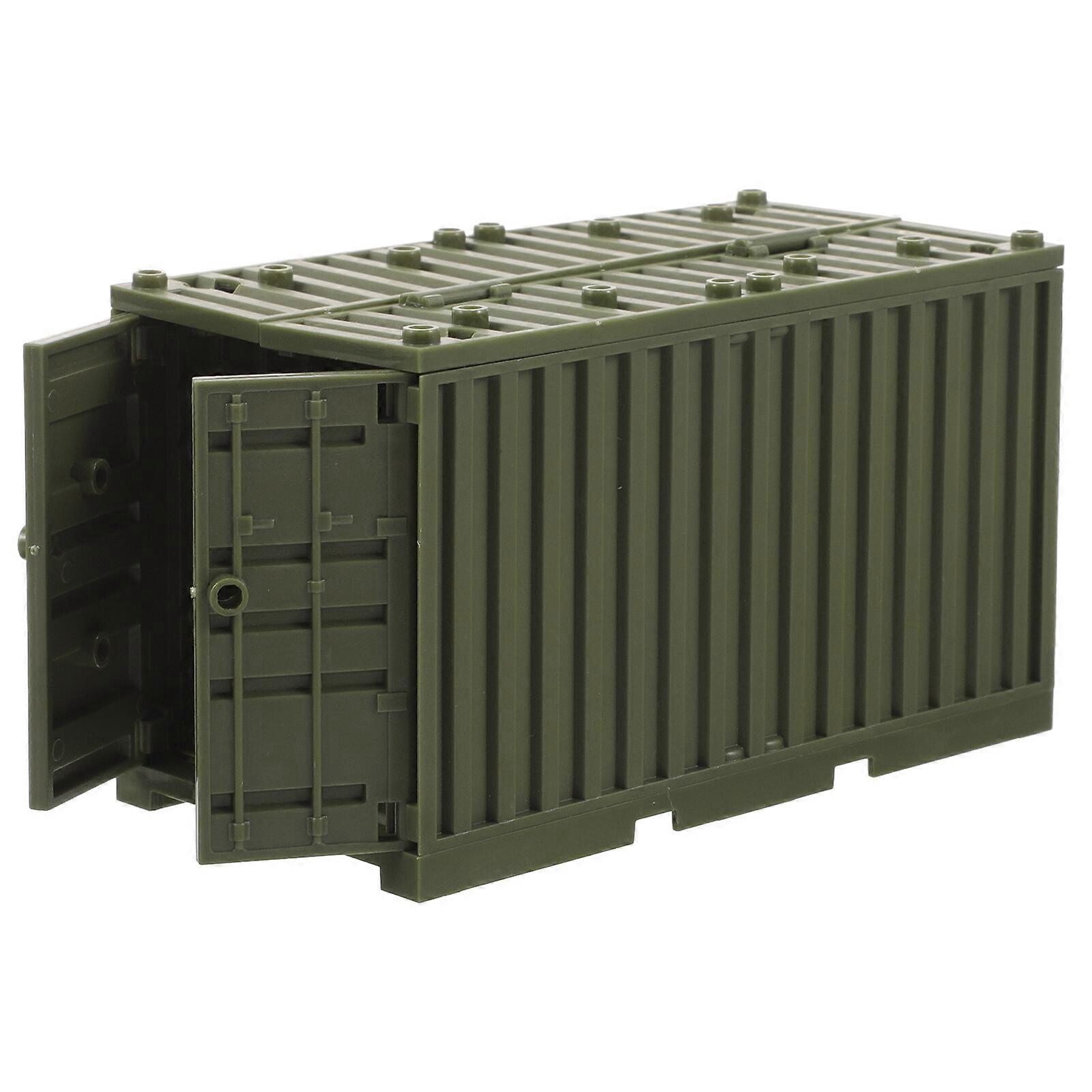 Kids Military Building Blocks Military Container Toys Scene Container Model Toy Tabletop Plastic Plaything