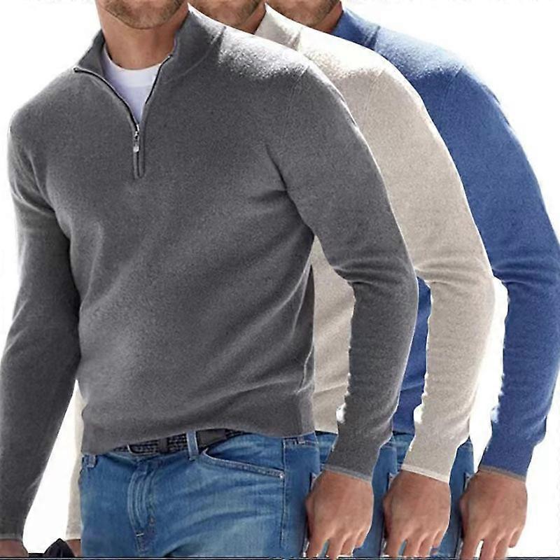 Cashmere Sweaters for Men Essential Base Long Sleeve Pullover Sweater