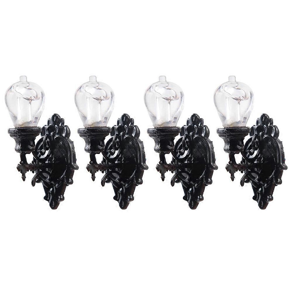 4pcs Simulated Mini Wall Lights Model Light Model Sand Table Lamp Decorations