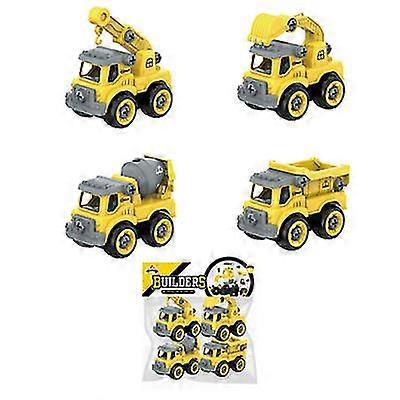 Disassembly Car Toy 4pcs Sanitation Car Engineering Puzzle Set Diy Screw Screw Removable Assembly Assembling Children's Toys