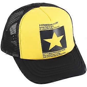 2024Hollowed Baseball Hat Cotton Unisex Sunshade Breathable Outdoor Adjustable Peaked Cap for Spring Summer Yellow