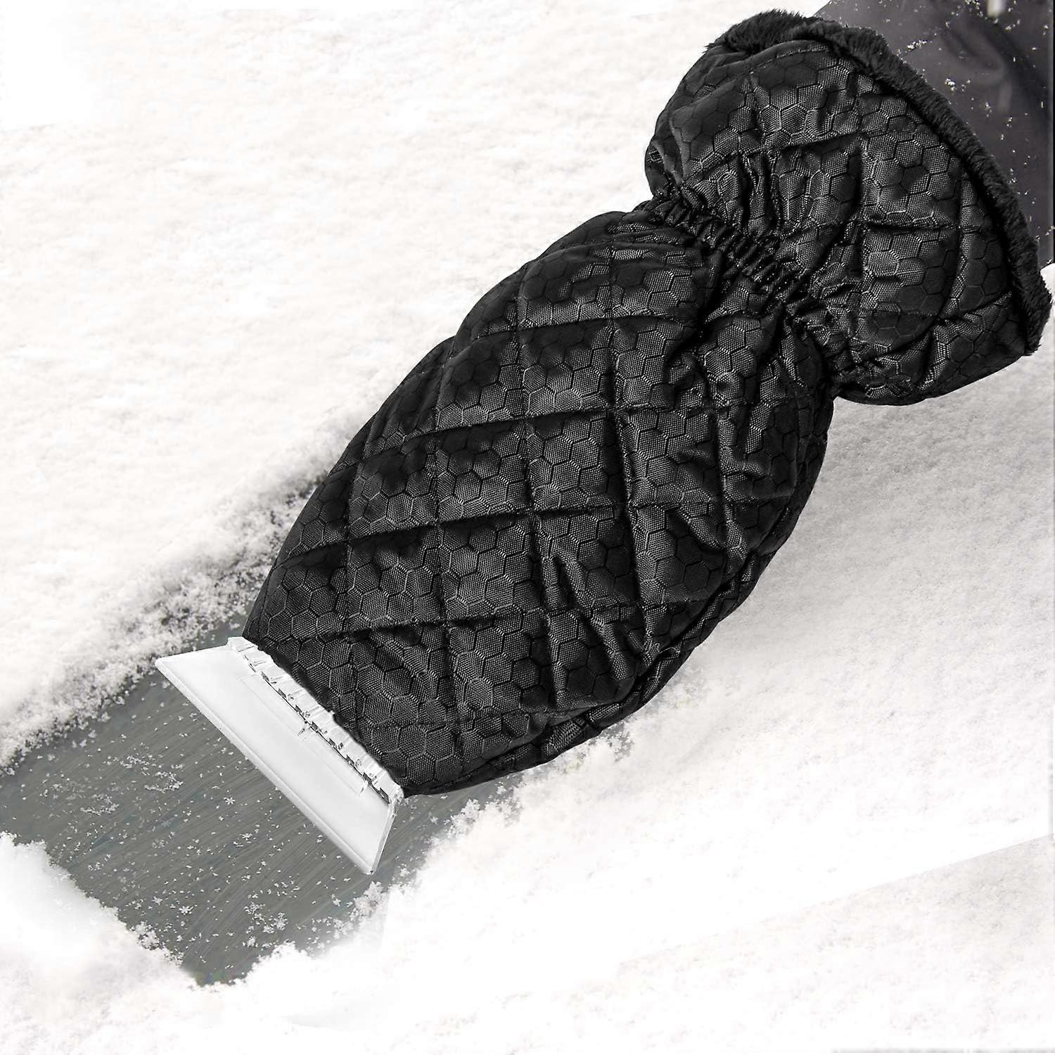 Promotional sales Ice Scraper for Car, Ice Scraper Mitt Windshield Snow Scraper with Waterproof Snow Remover Glove Lined of Thick Fleece Black