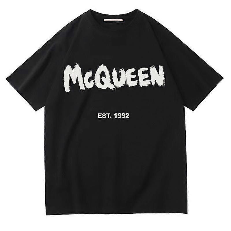 2023 أزياء الربيع والصيف الرجال / النساء تي شيرت رسالة مطبوعة يا الرقبة قصيرة الأكمام تي شيرت الملابس الكورية نمط أعلى المحملات أنثى