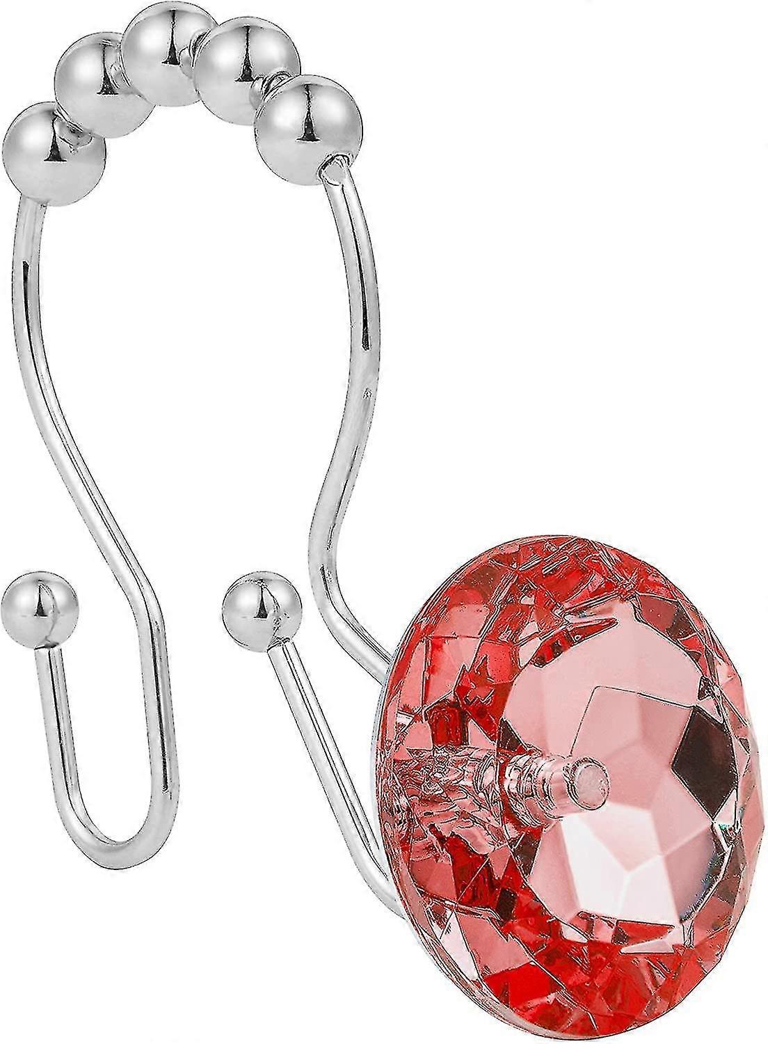 Stainless Steel Rust Resistant Double Hooks Glide Shower Ring12-pack