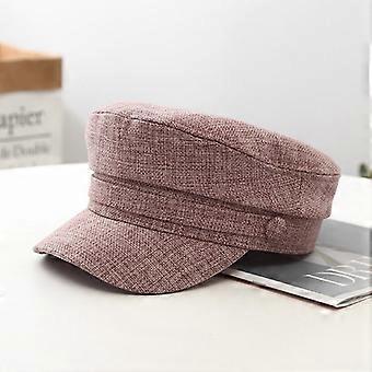 Ladies Fashion Linen Breathable Beret [Pink]