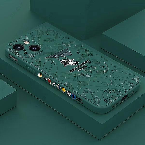 Per 13 12 11 Pro Max Xs Xr X 8 7 Plus Se Astronaut Paper Airplane Shockproof Soft Shell Case