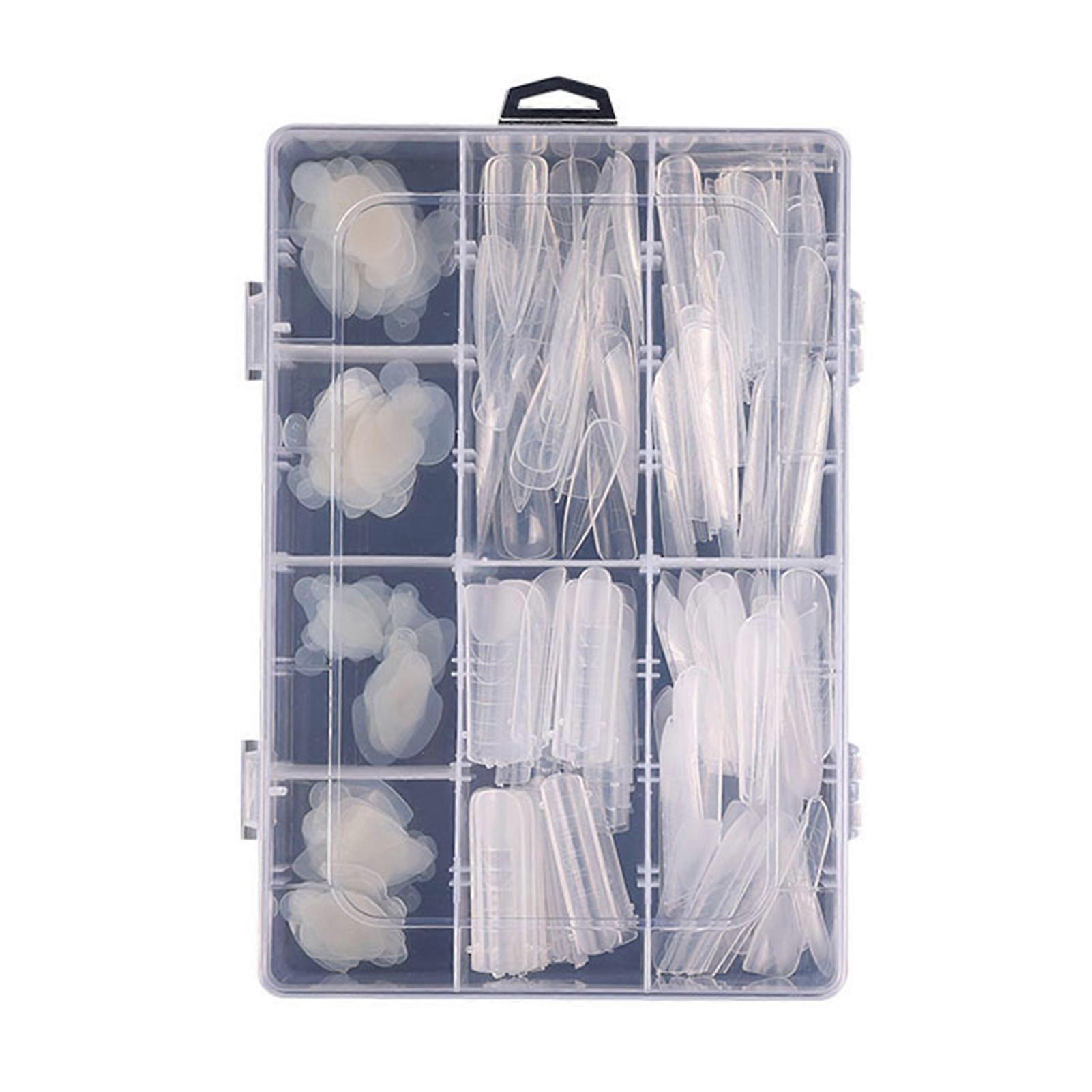 288Pcs/Box Quick Building Fake Nails Visible Decorative Ultra-Thin Transparent Plastic Nail Mold Tips Nail Supplies