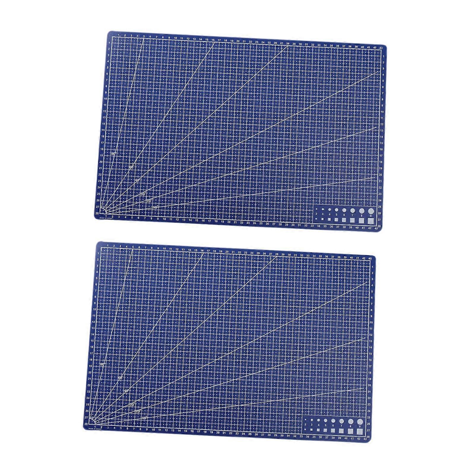 2Pcs Cutting Mats Cutting Pads Cut Boards for Leather Models DIY Art Project Blue