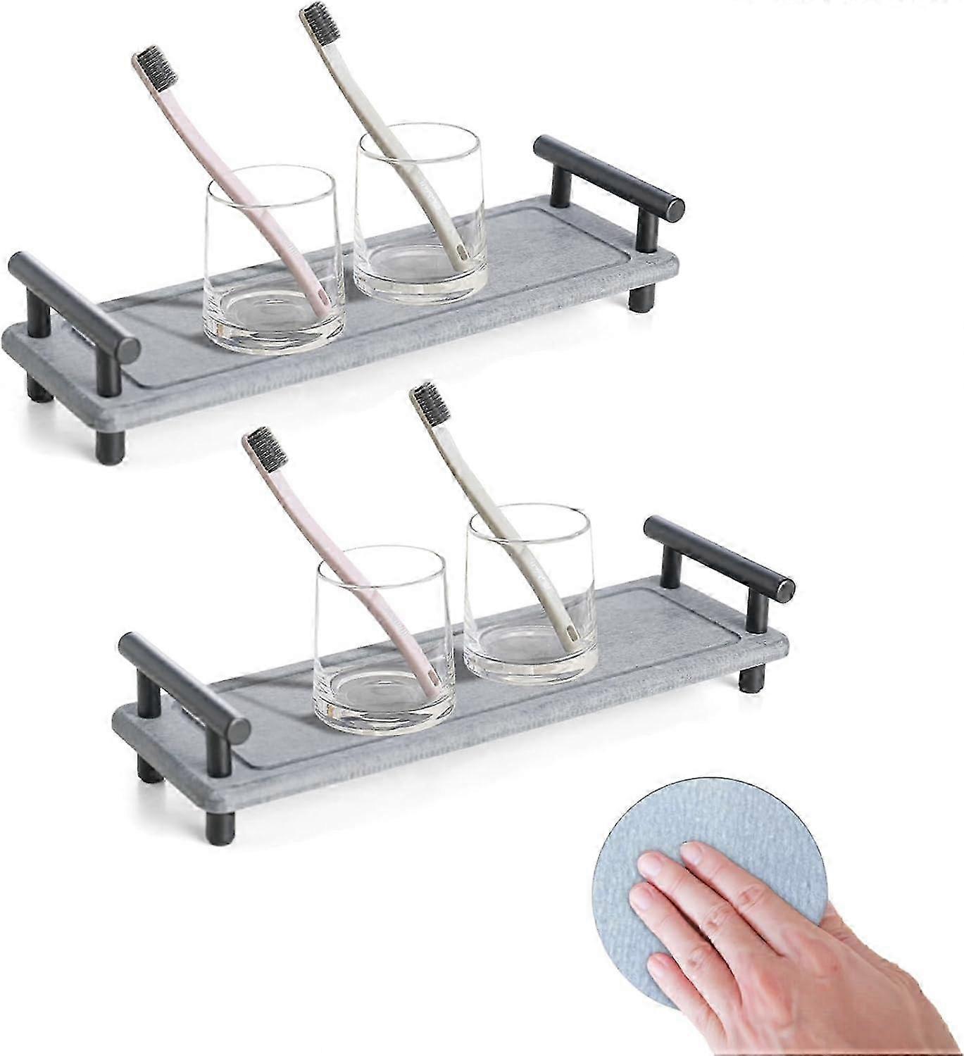 2 Pcs Instant Dry Sink Caddy, Kitchen Sponge Holder Organizer