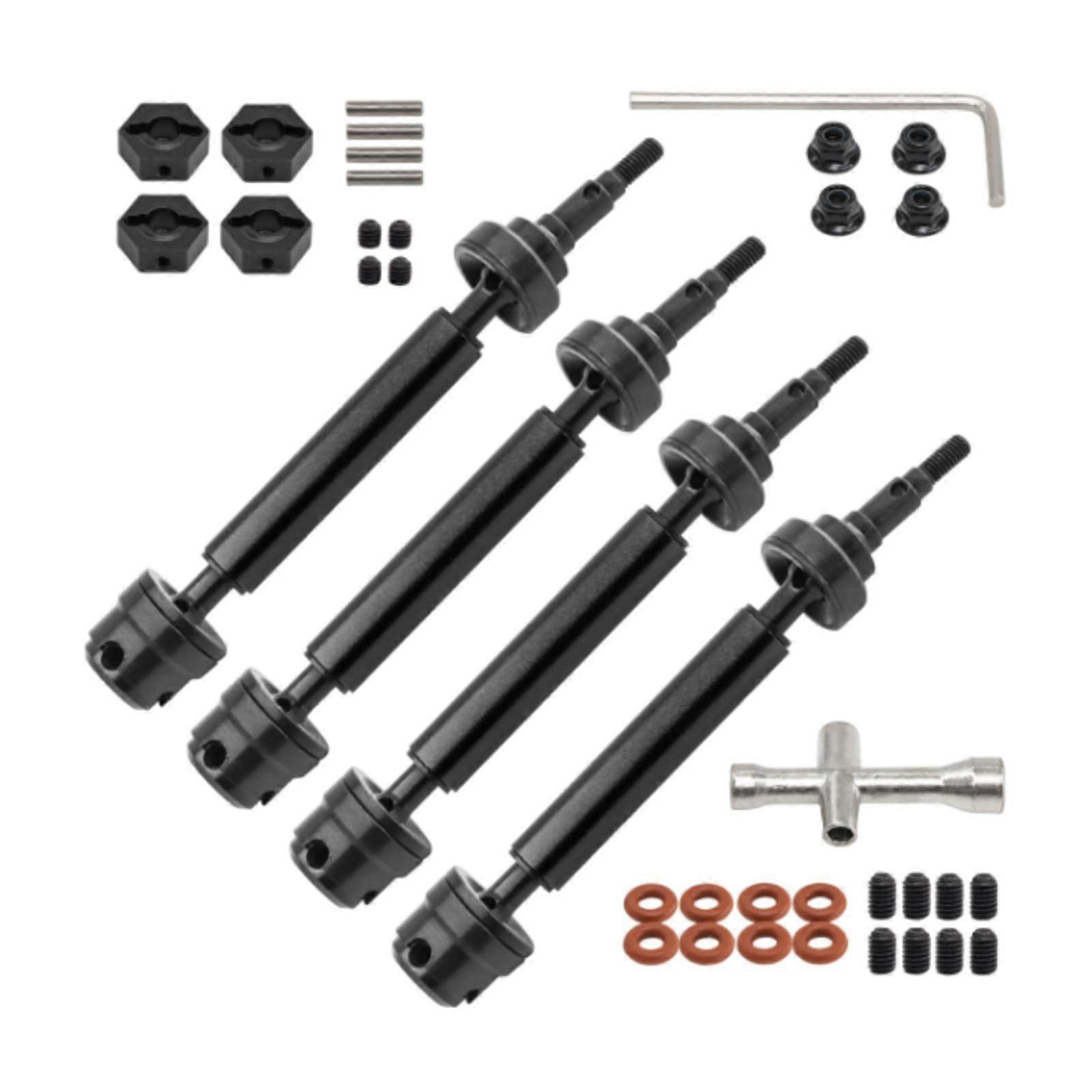 4 delar RC-bil CVD-drivaxel modifierad för 1/10 skala fordon modell svart