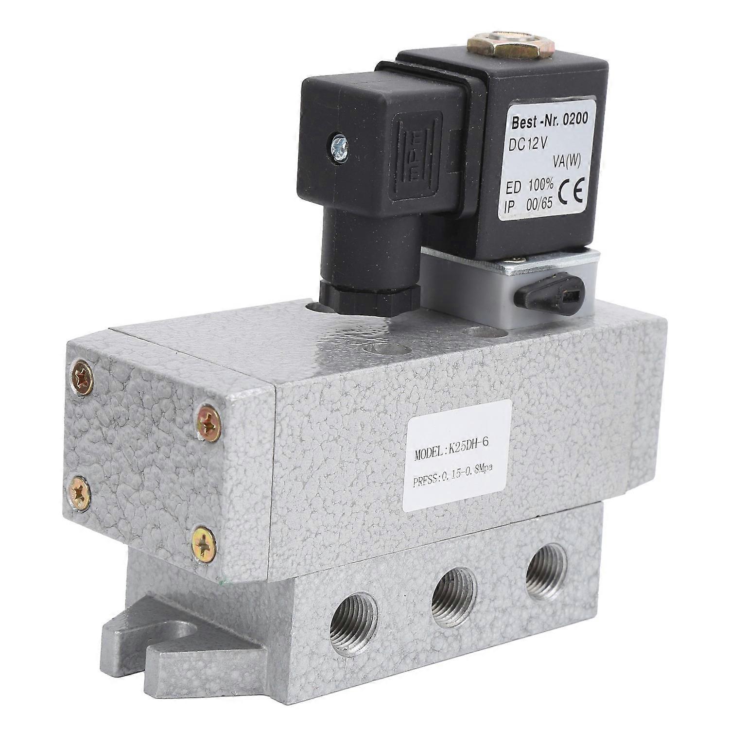 2 Position 5 Way Solenoid Valve Single Electric Control Pneumatic Equipment G1/8in K25DH‑6DC 12V