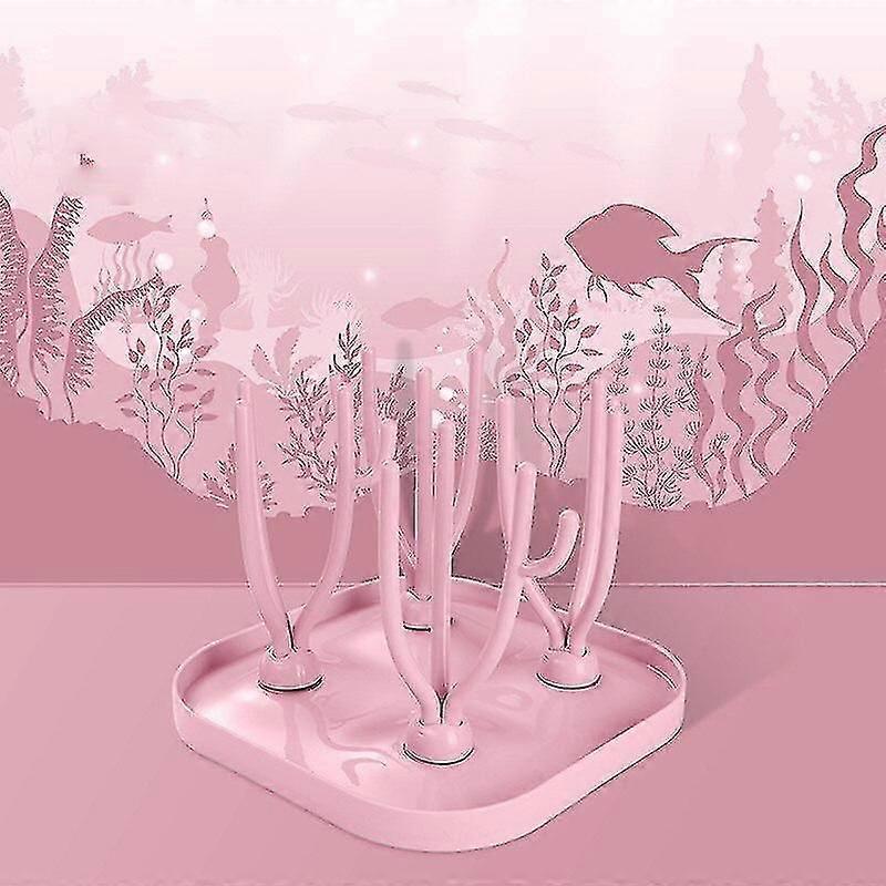 Multifunctional Baby Bottle Rack Removable Drying Rack Baby Pacifier Bottle Drain Rack Cleaning Dryer Draine1pcspink