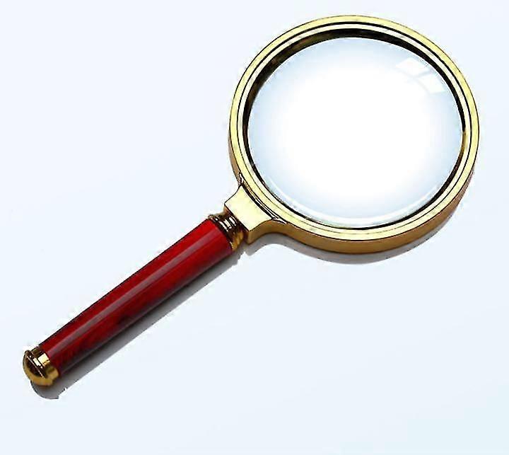 10x Handheld Magnifier, Reading Magnifier Loupe Glasses 10x With Rosewood Handle For Book And Newspaper Reading, Insect And Hobby Observation, Classro