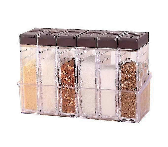 6-Piece Transparent Two-Way Opening Seasoning Box Set