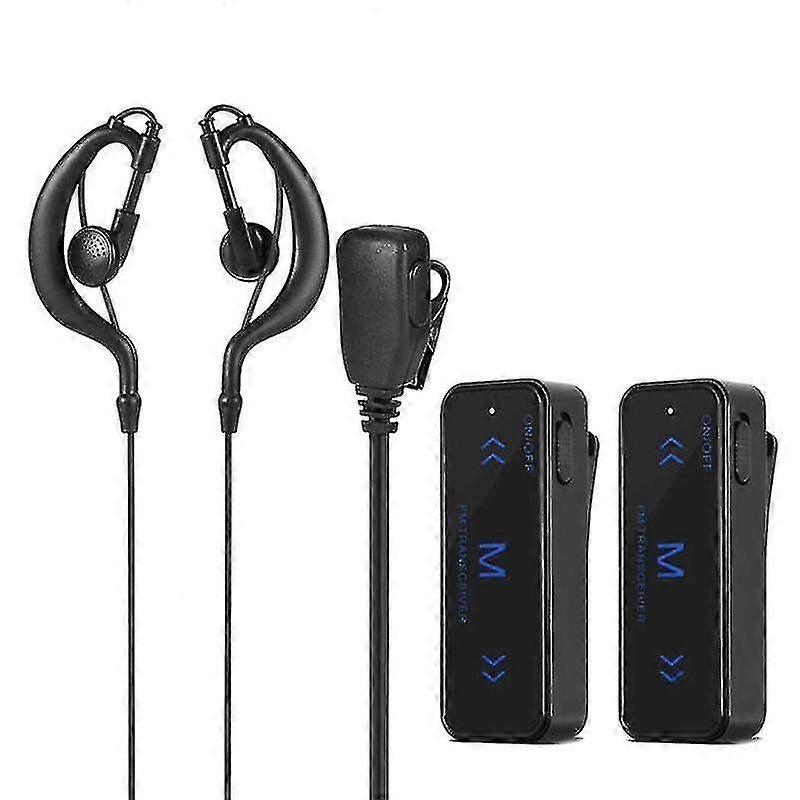 2Pcs Mini Walkie talkie 400-470MHz 2-Way Radio 3W Transceiver cască Headset Earmuff USB Powered