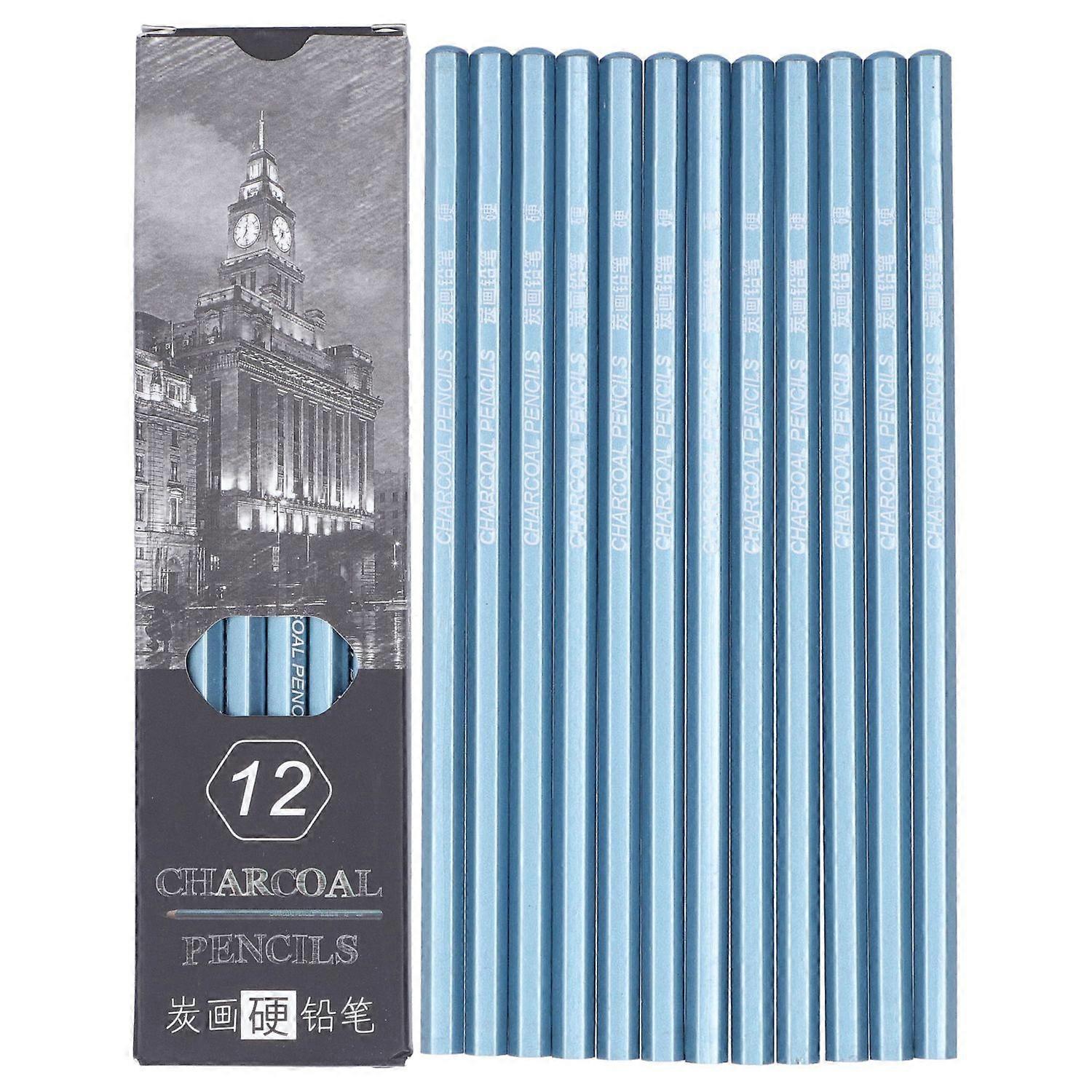 12 Pcs Fusain Crayons Dur Professionnel Stylos Dessin Ensemble pour Esquisse Graffiti Design