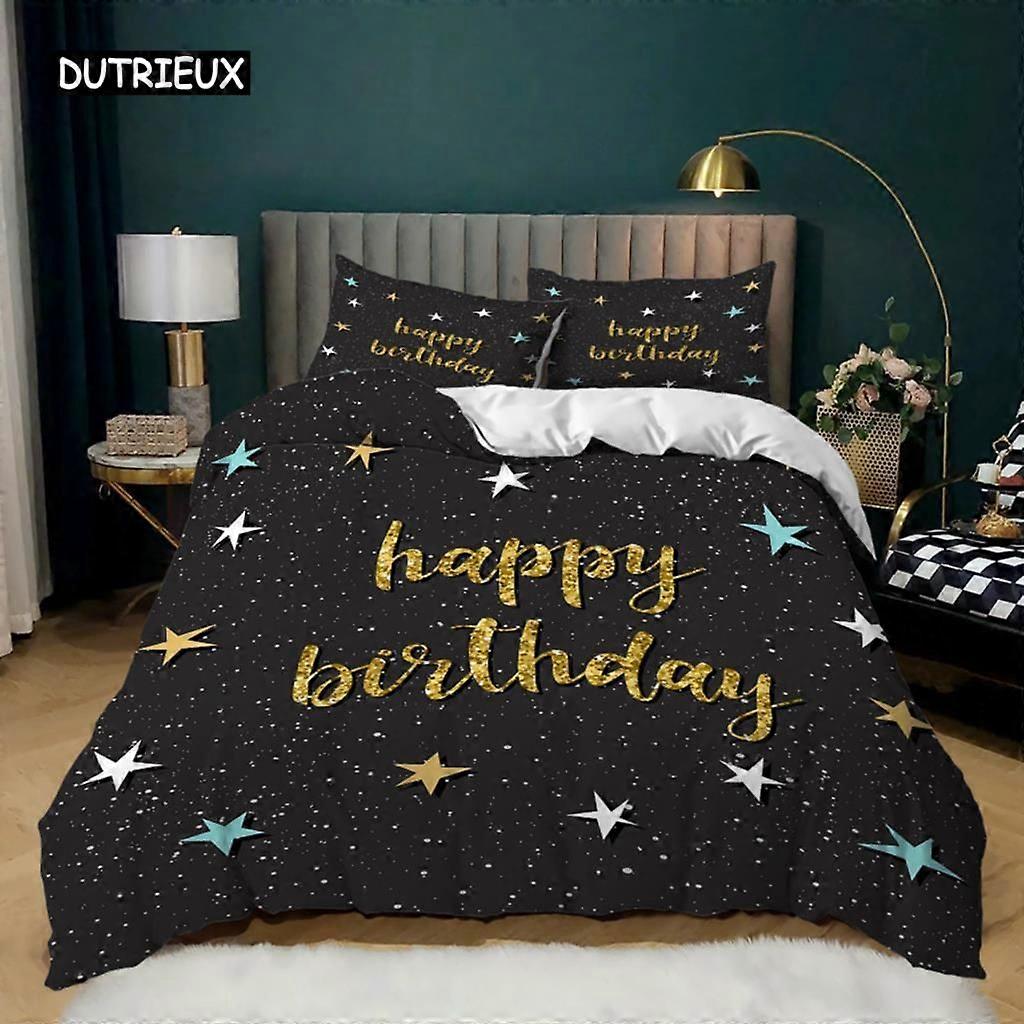 x1450 LenzuolaBuon Compleanno Set Copripiumino Microfibra Buon Compleanno A Te Set Biancheria Da Letto A Tema Vacanze Copripiumino Soft Size Set Biancheria Da Letto In 3 Pezzi