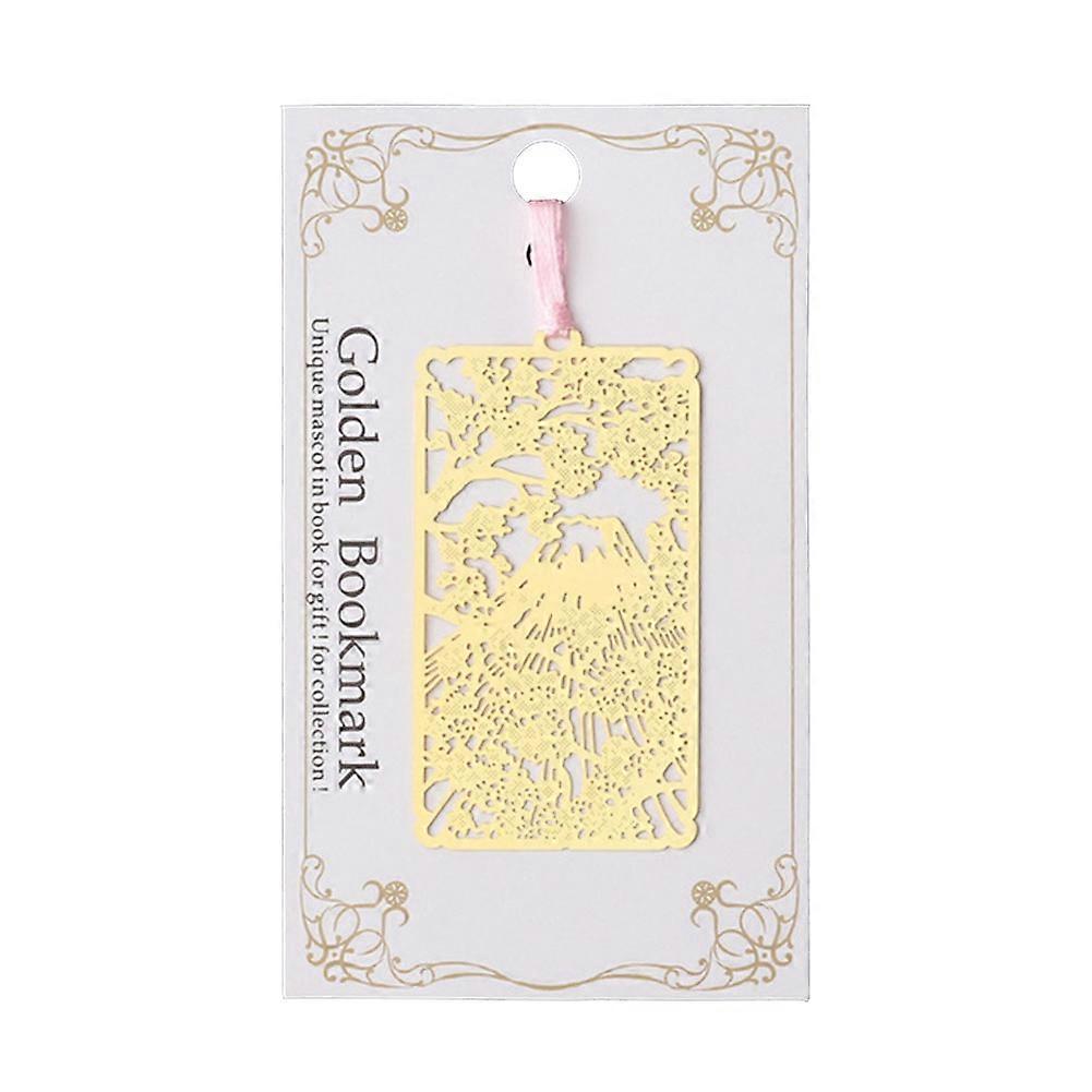 ミニメタルブックマーカー中空ブックマークギフト文房具オフィス学用品(さくら&山)