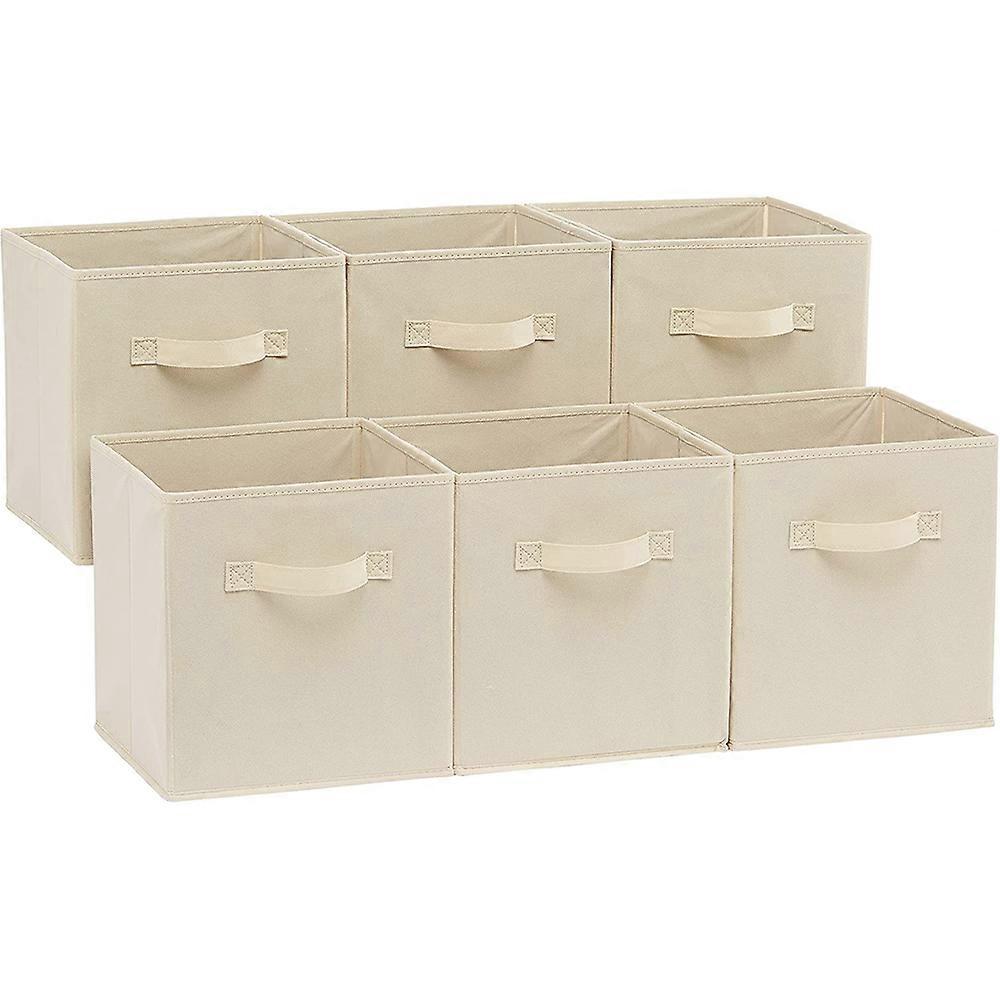 Sturdy foldable fabric storage box with handles