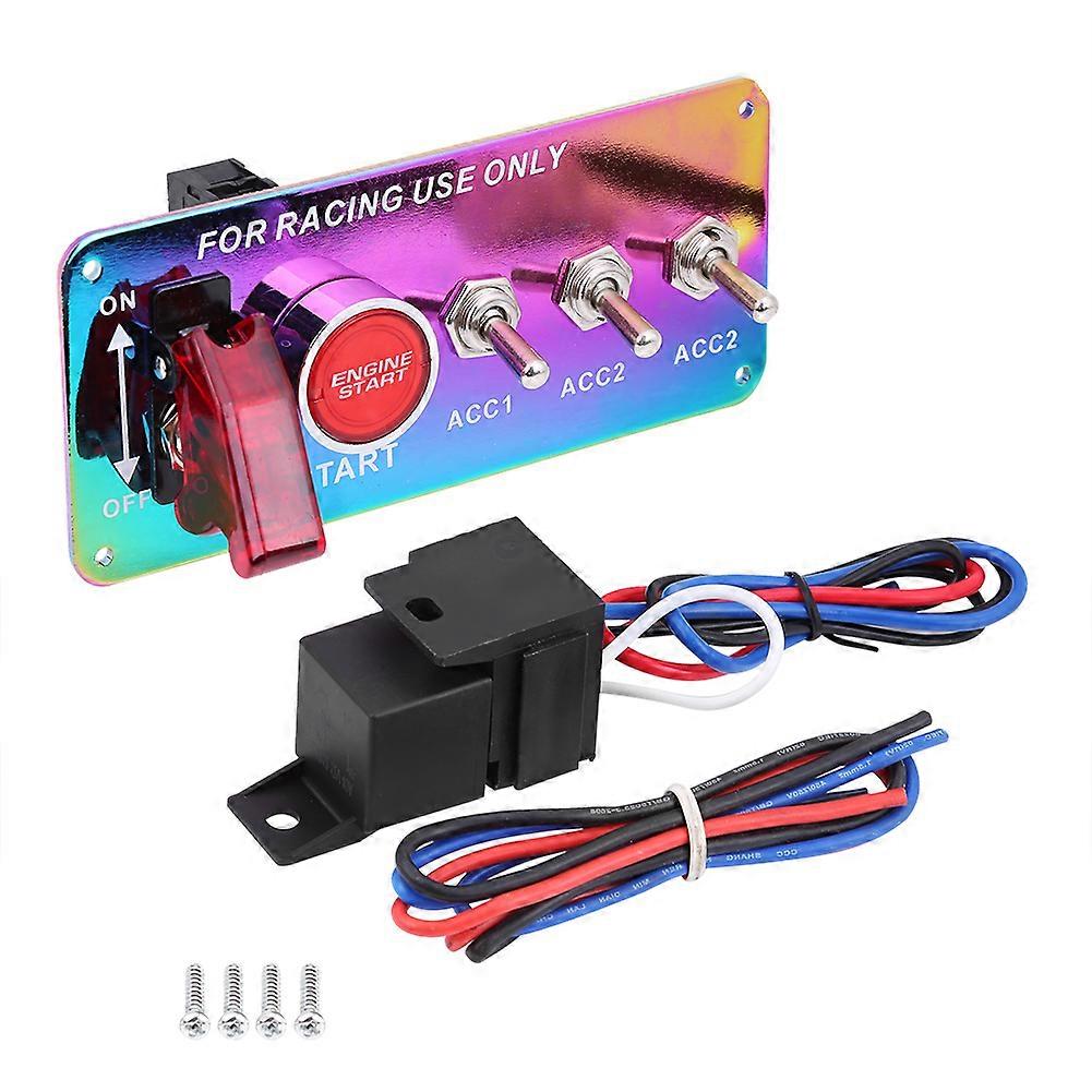 12V Racing Car Engine Ignition Switch Panel Start Push Button Toggle 7 Color