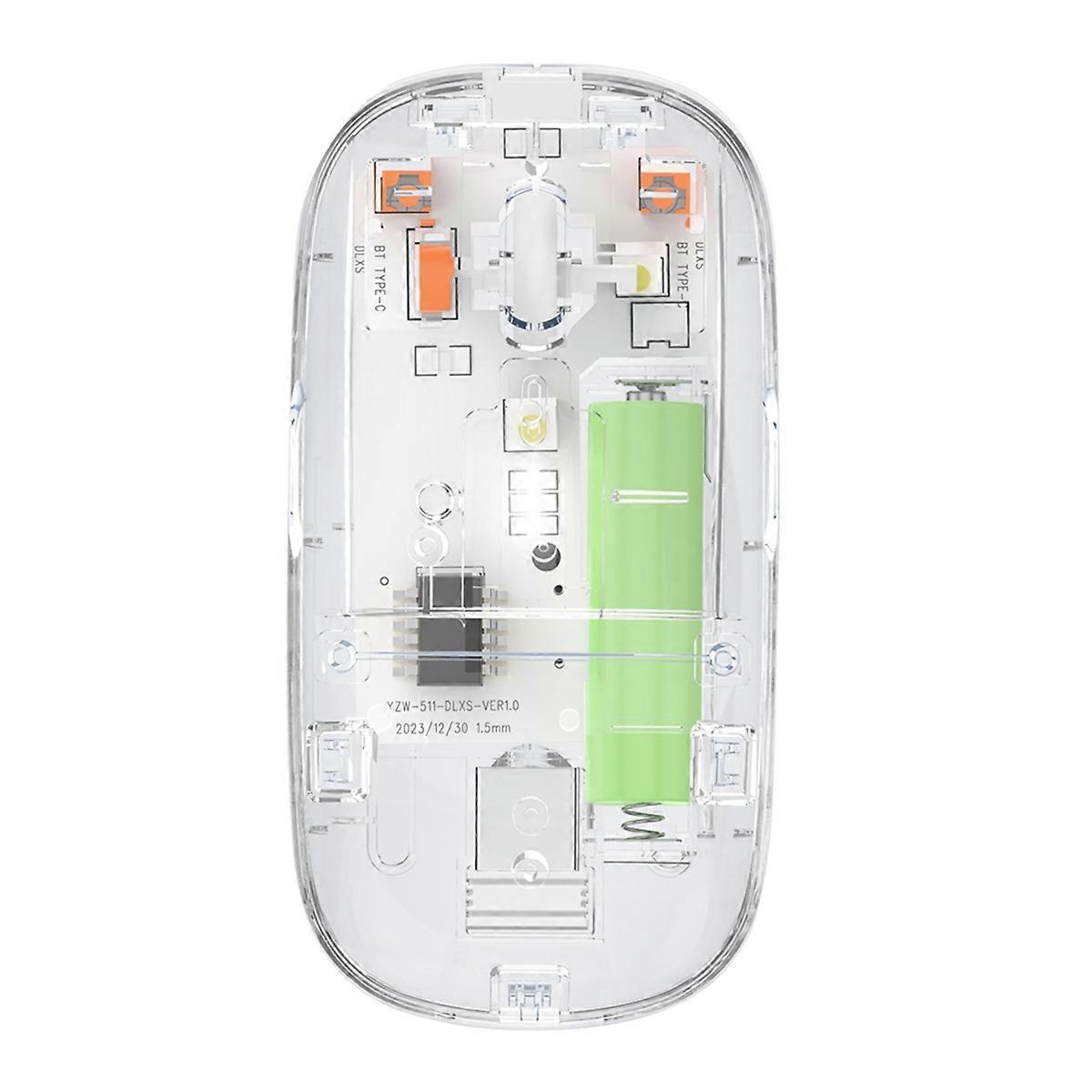Transparent Wireless Mouse 2.4G USB Bluetooth Rechargeable Ergonomic Gaming Mouse for PC Laptop Des