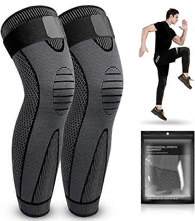 Leg Compression Sleeves Full Leg 2 Pack Men's Long Knee Pads Women's Knee Pads for Running etc. Joint Pain Relief
