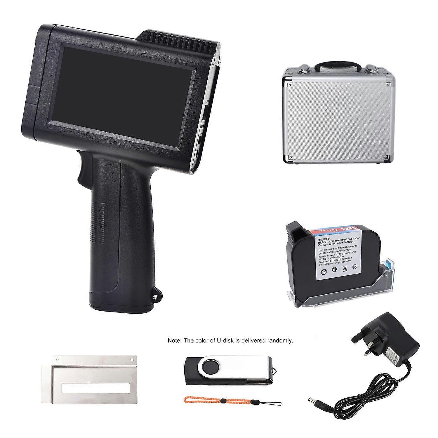 Handheld Inkjet Printer 600DPI HD Portable Intelligent Barcode Printer with 4.3in Touchscreen for Wo