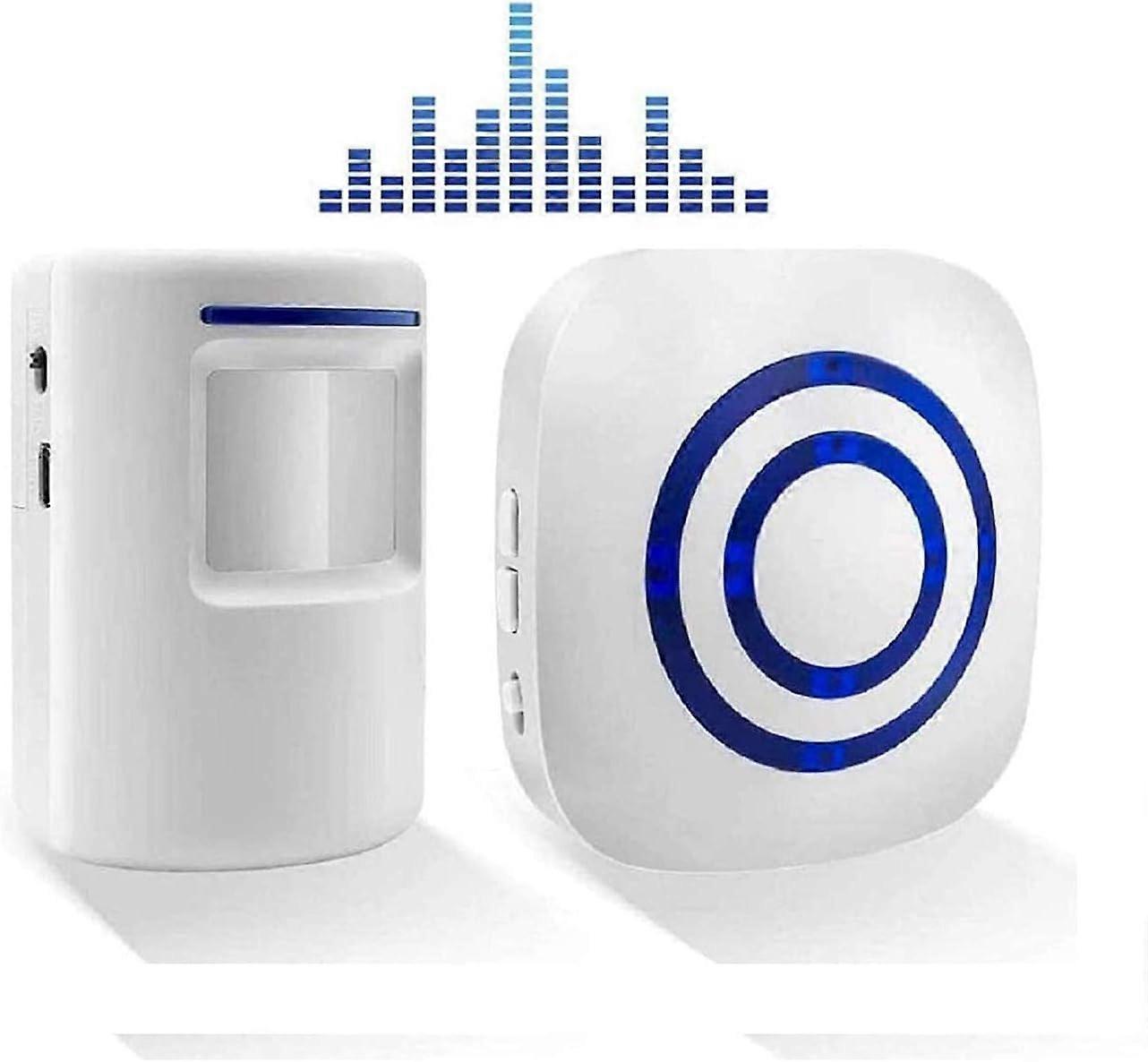 Sistema di sicurezza del ricevitore plug-in wireless, sensore di movimento a infrarossi con accoppiamento di più sensori, volume regolabile e luce LED luminosa per una maggiore