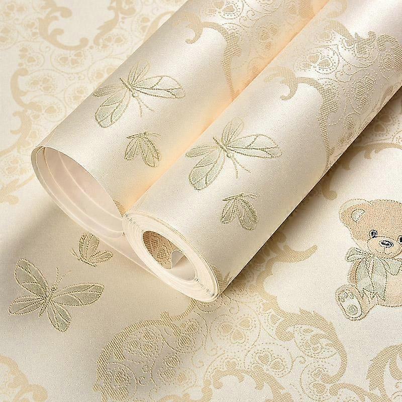 1PC 3D Bear Bedroom Background Living Room Decorative Cartoon Industrial Non-woven Fabric