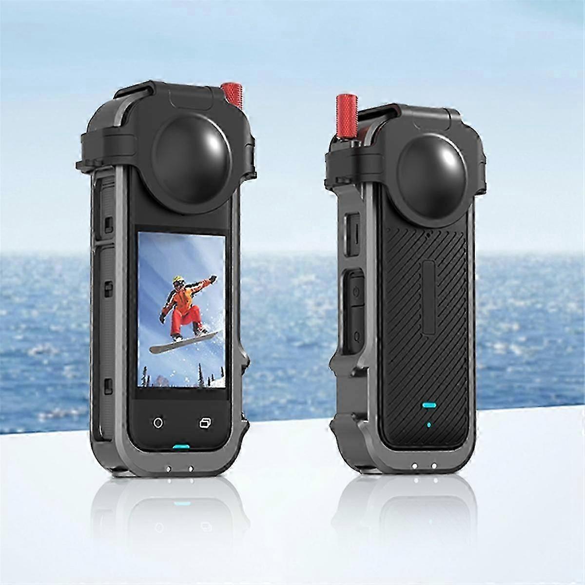 for X4 Metal Frame Rabbit Cage Protective Case with Cold Shoe and Lens Cap Action Camera Accessory jn