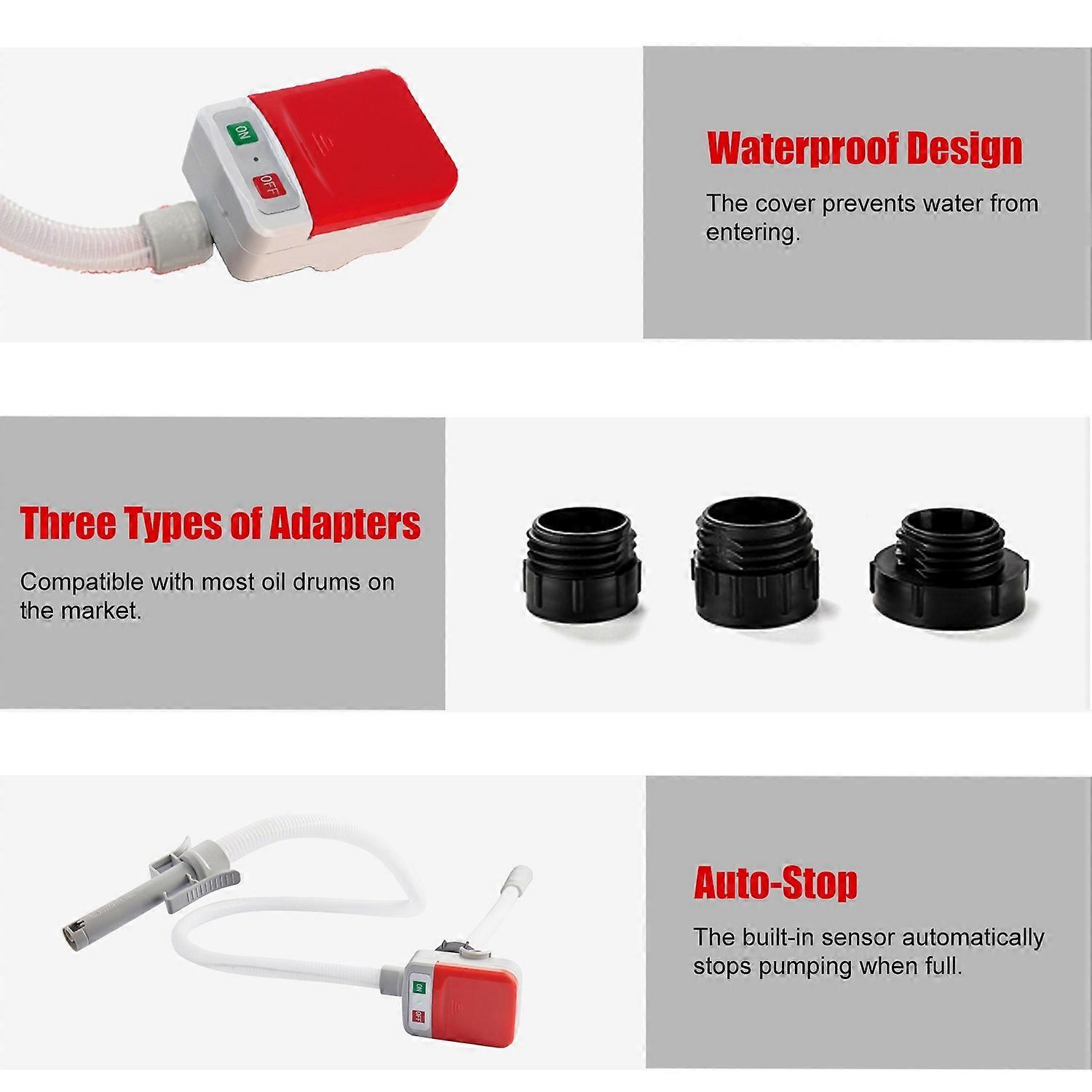 Automatic Fuel Transfer Pump, Portable Battery Powered Liquid Transfer Pump with Auto-Stop Function,