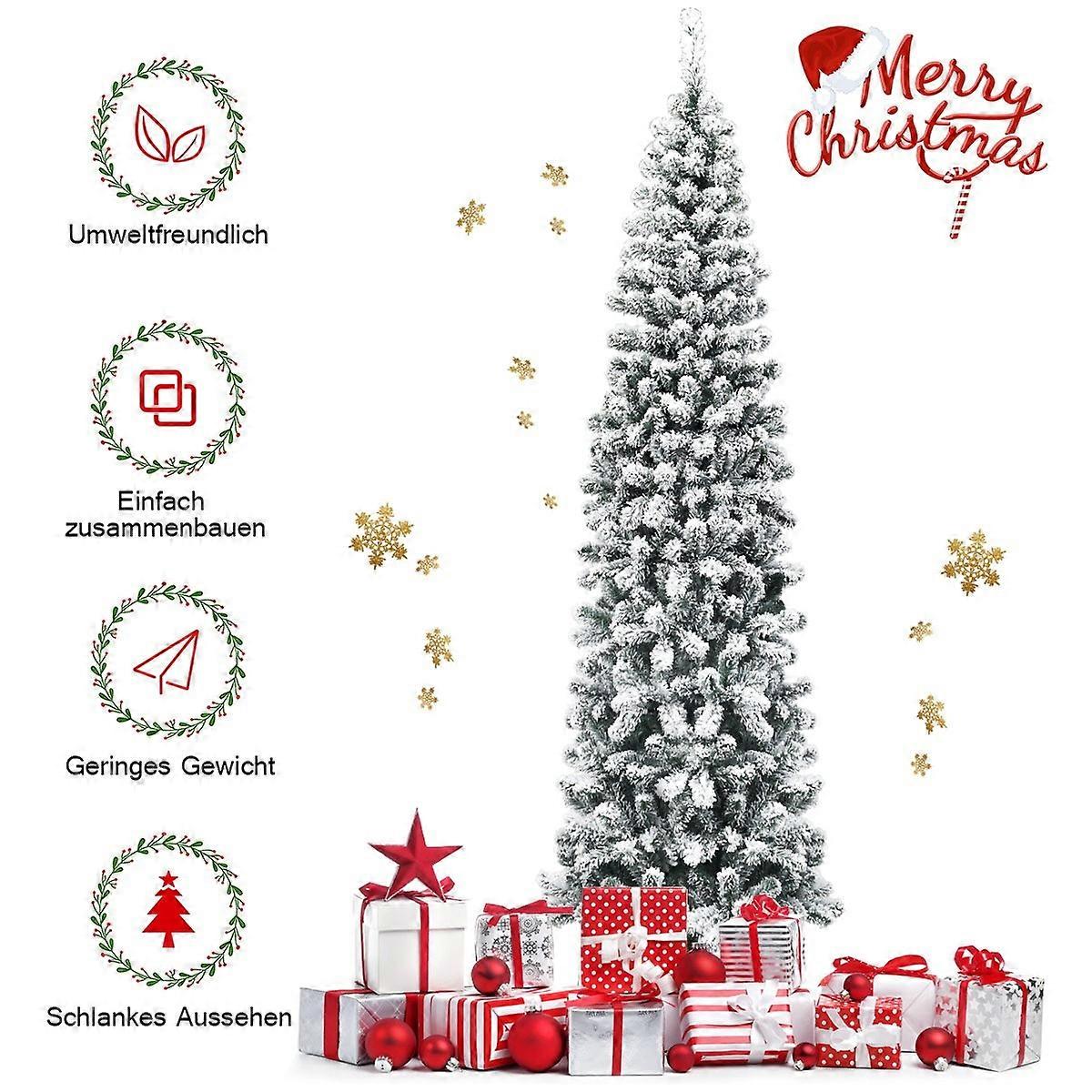 Artificial snow-covered Christmas tree with 461 branches measuring 225 cm