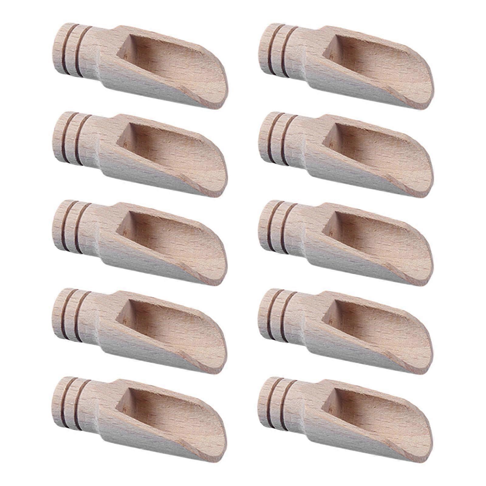 10Pcs Mini Wooden Spoon, Tea Spoon Camping Tableware Small , Coffee Bean Spoon,