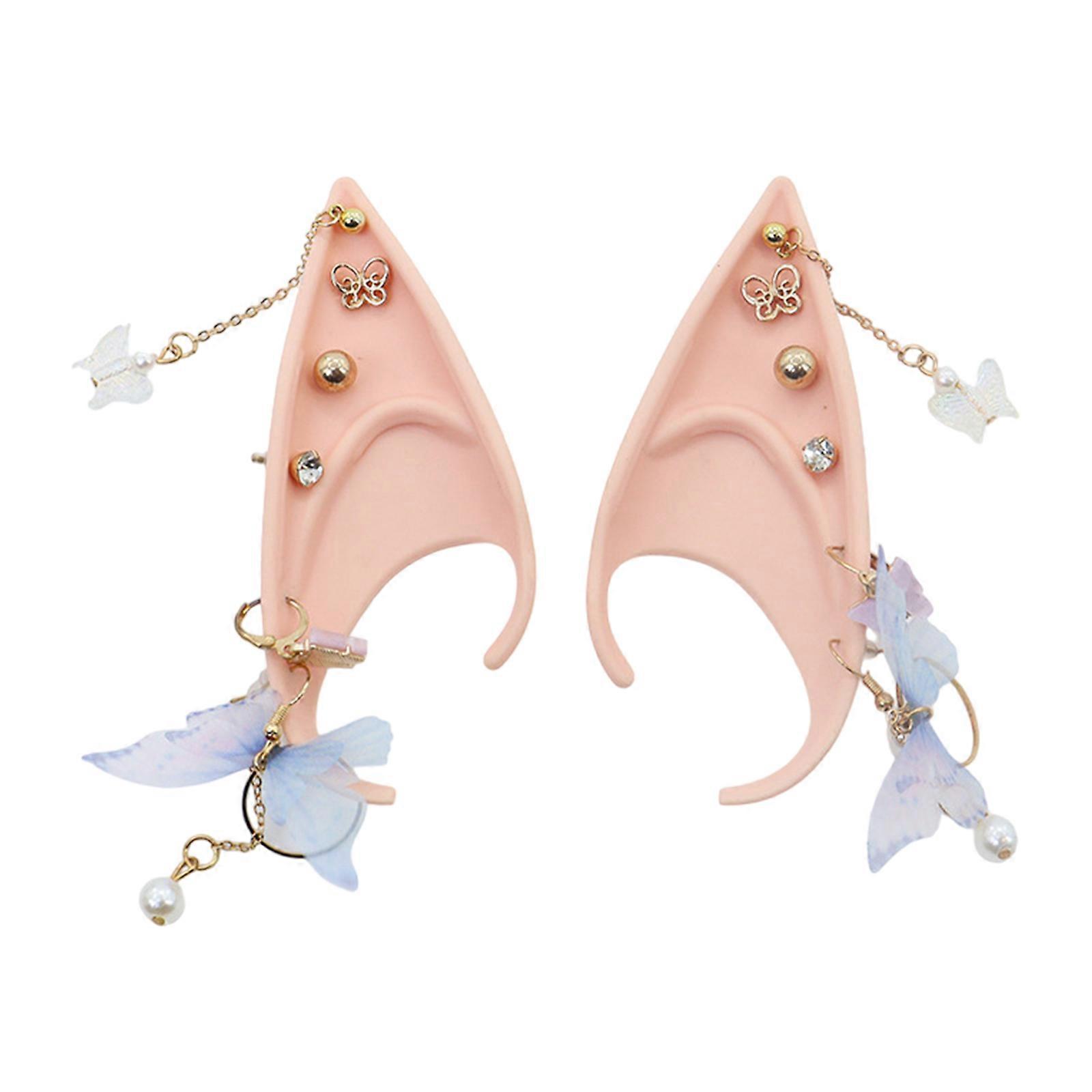 Elves Ears with Butterfly Fairys Ears Pointed Ears Cosplay Ears Elven Ears Alien Ears for Halloween Party
